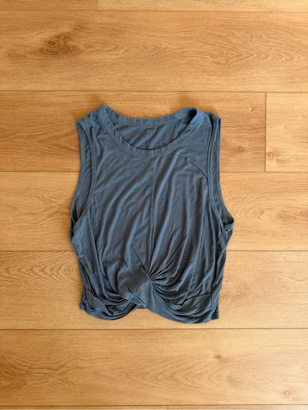 Women’s Twist-Front Sleeveless Tank Top - Slate Blue